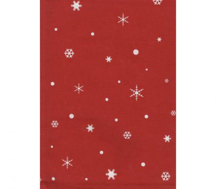 Dunroven House Snowflake Tea Towel Bright Red