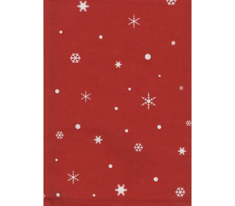 Dunroven House Snowflake Tea Towel Bright Red
