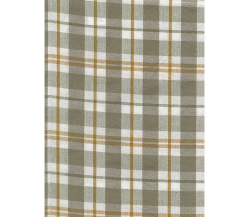 Dunroven House Pumpkin Plaid Woven Tea Towel in Taupe and Sage