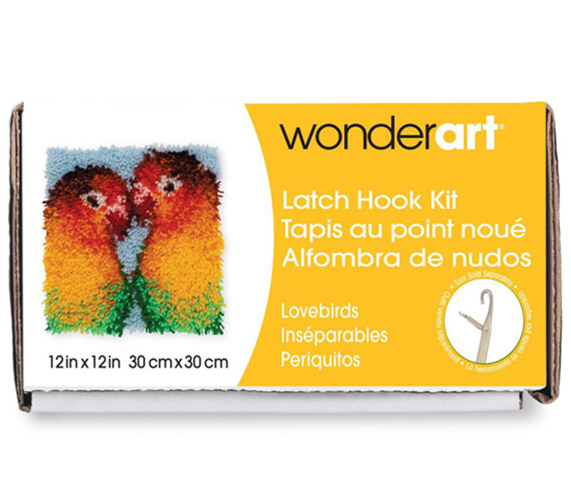 WonderArt Lovebirds Latch Hook Kit
