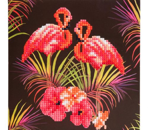 Crystal Art Diamond Painting Card Kit - Flamingos