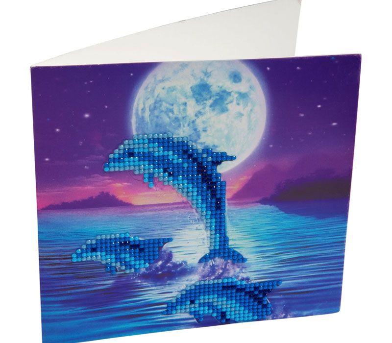 Crystal Art Diamond Painting Card Kit - Dolphins