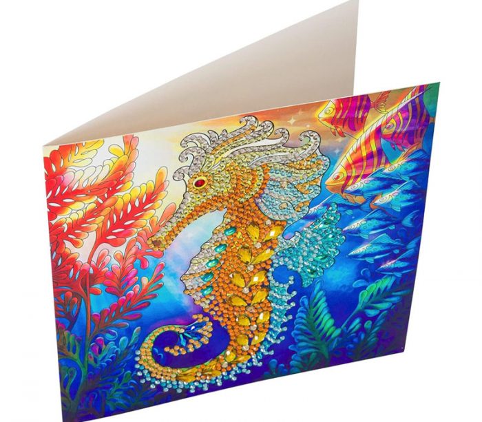 Crystal Art Diamond Painting Card Kit - Seahorse