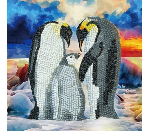 Crystal Art Diamond Painting Card Kit - Penguin Family