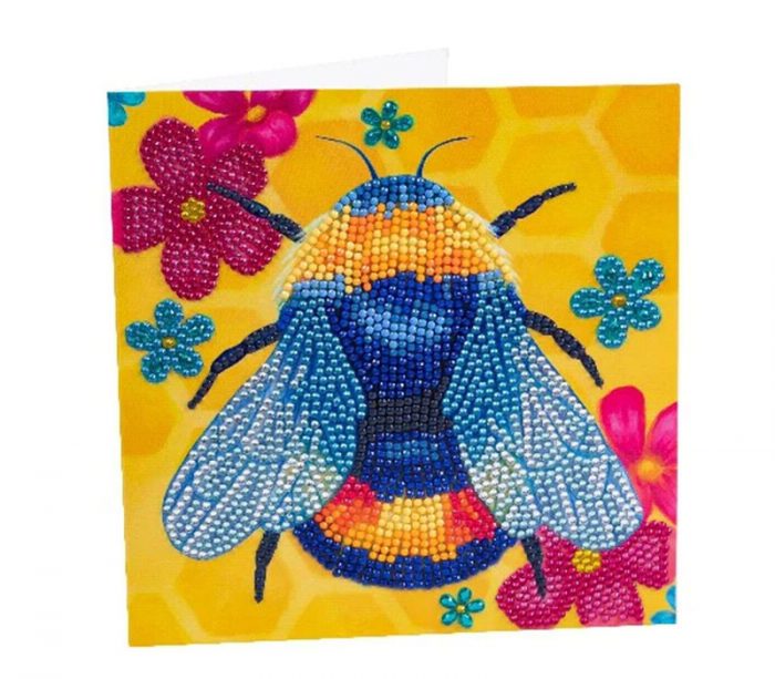 Crystal Art Diamond Painting Card Kit - Floral Bumble Bee