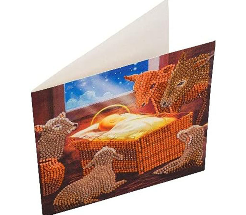 Crystal Art Diamond Painting Card Kit - Baby in a Manger