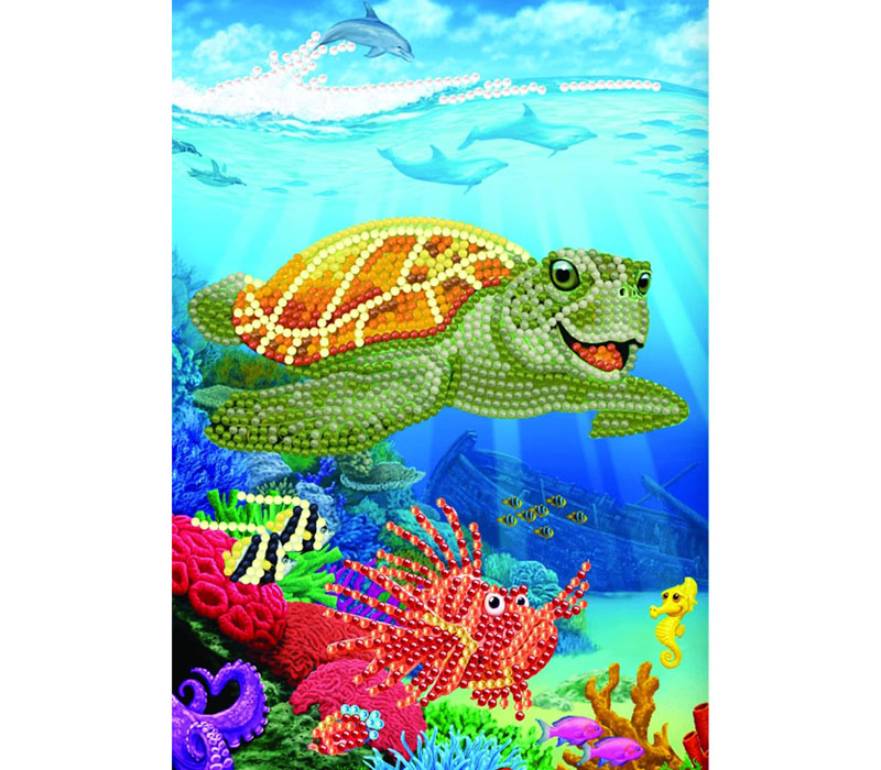 Crystal Art Diamond Painting Notebook Kit - Underwater Turtle