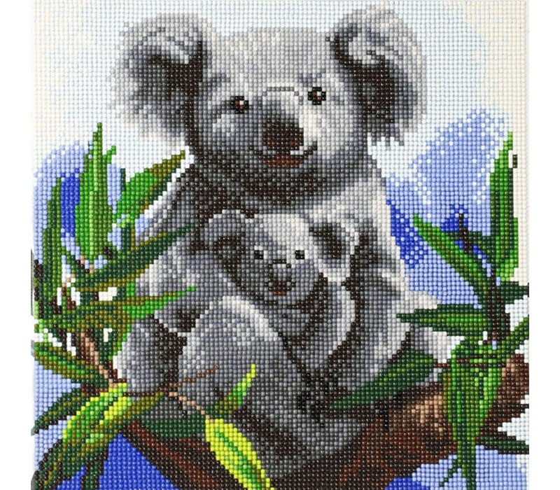 Crystal Art Diamond Painting Mounted Kit - Medium - Cuddly Koalas