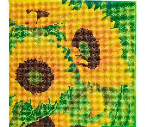 Crystal Art Diamond Painting Mounted Kit - Medium - Sunflower Joy