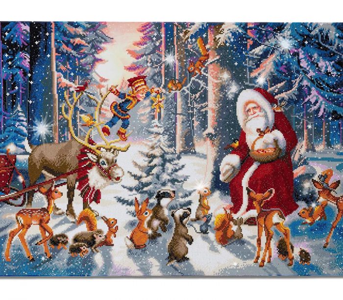 Crystal Art Diamond Painting Mounted Kit - Extra Large Size A - Christmas in the Forest