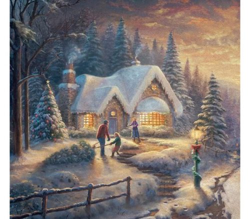 Crystal Art Paint by Number Kit - Medium - Country Christmas (Kinkade)