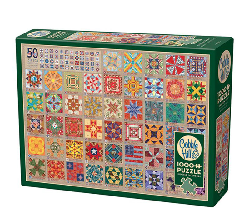 Cobble Hill Puzzle 50 States Quilt Blocks - 1000 Piece