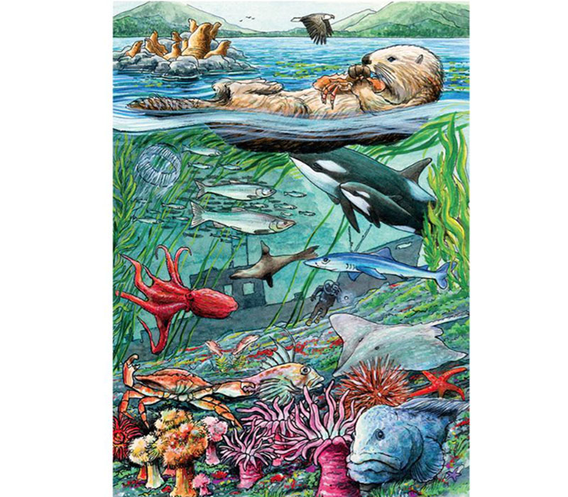 Cobble Hill Puzzle Tray Life on the Pacific Ocean - 35 Piece