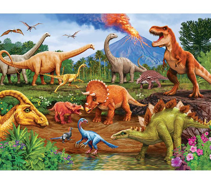 Cobble Hill Puzzle Tray Triceratops and Friends - 35 Piece