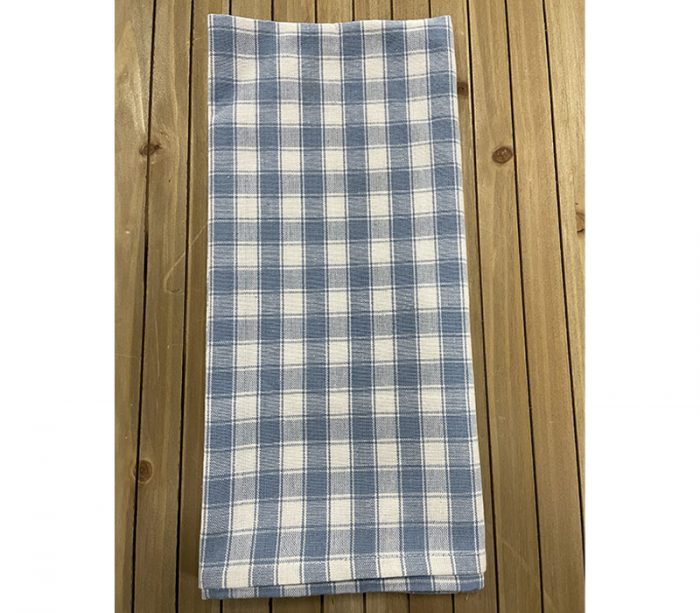 Towel - House Check Light Blue White