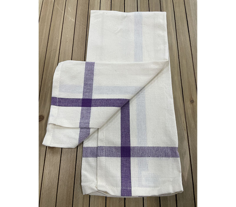 Plaid Kitchen Towels Taupe & White