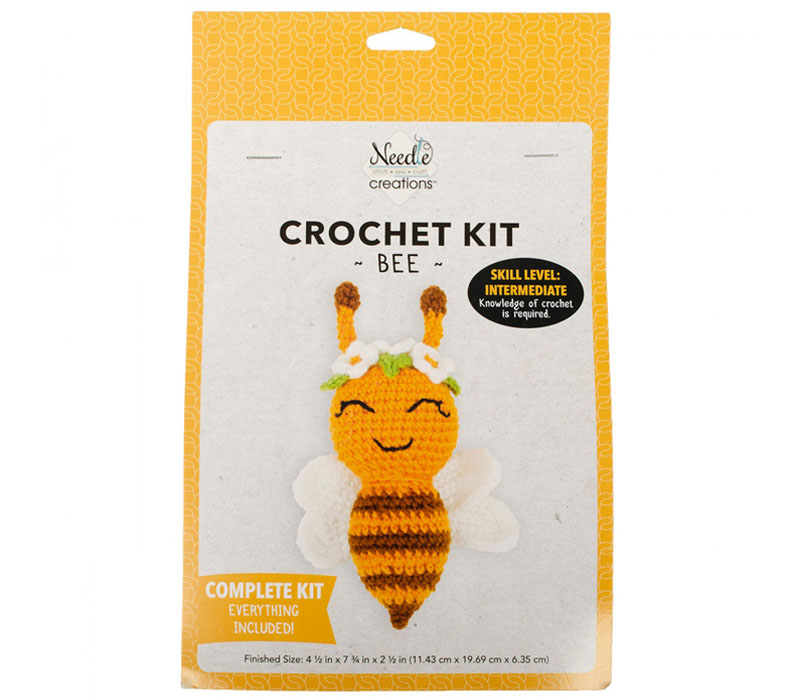 Brown and Yellow Bee Amigurmi Crochet Kit