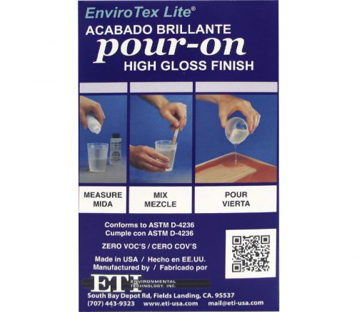 Envirotex Lite Pour On High Gloss Finish - 64-ounce