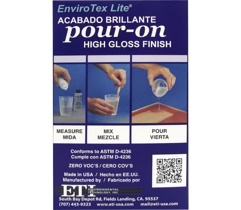 Environmental Technology ENVIROTEX LITE Pour-On High Gloss Finish 32 oz.  Kit for sale online