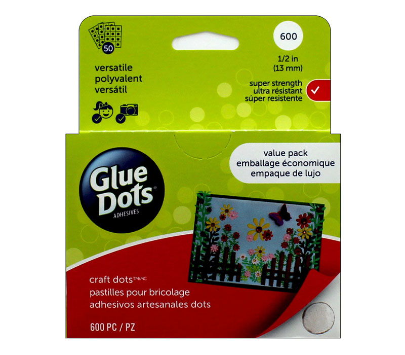 Glue Dots - Craft - Permanent - 1/2-inch - 600 Piece - Craft Warehouse