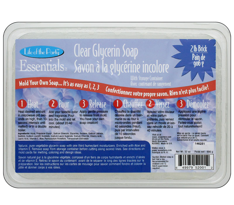 Life of the Party Soap Base Glycerin - 2-pounds - Clear