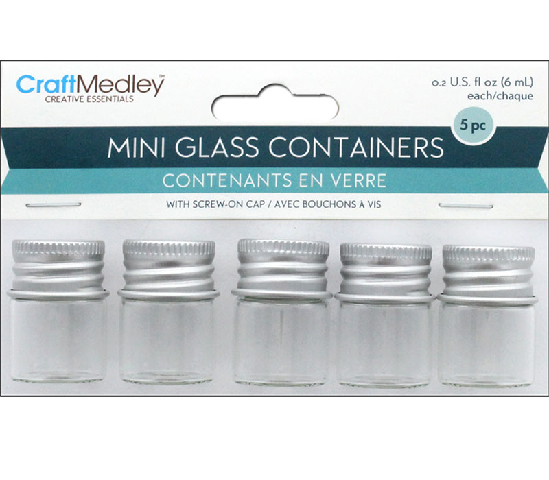 6ML Glass Container Containers - Pink Lid 