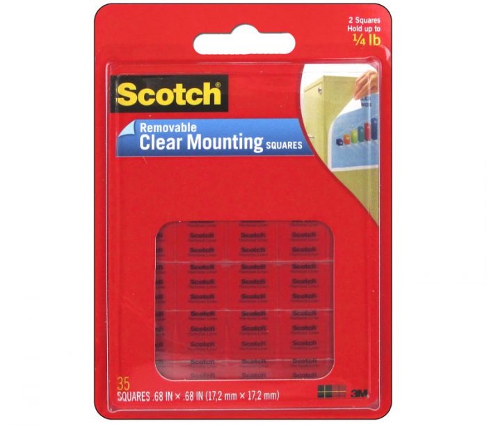 Scotch Removable Mounting Squares - 11/16-inch x 11/16-inch - Color - 35 Piece