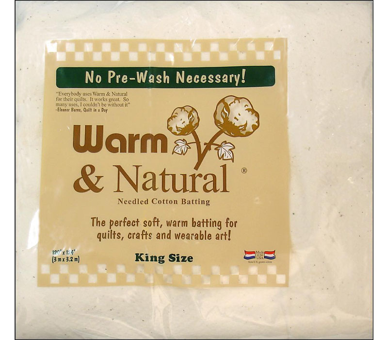 Warm and Natural Cotton Batting - King Size 120-inch x 124-inch - Craft  Warehouse