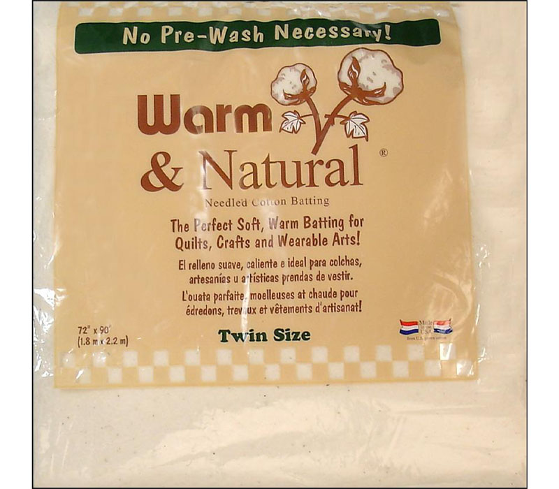 Warm and Natural Cotton Batting - Twin Size 72-inch x 90-inch - Craft  Warehouse
