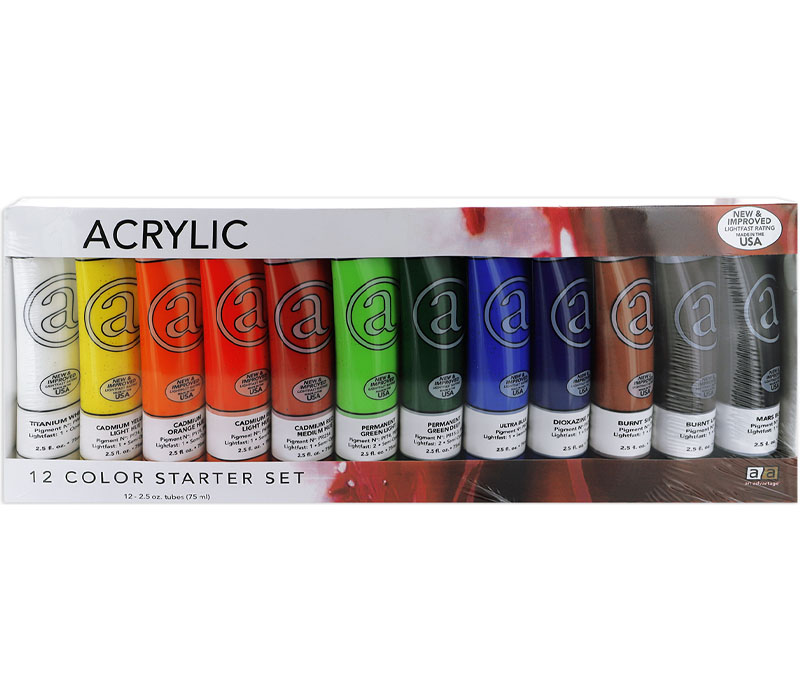 Acrylic Paint Set 24 Colors (0.41 oz, 12 ml) Paint Kit for Artists & Beginners Craft Paints for Paper,Canvas,Rock Painting,Wood,Ceramic & Fabric
