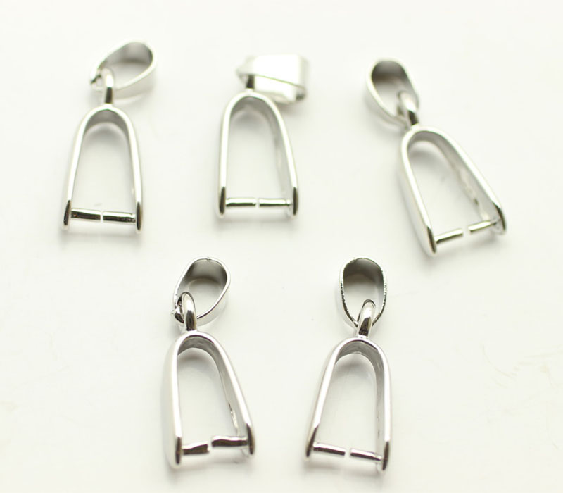 Pinch Bail Pendant, 22 mm / 0.87 in, Silver Plated, 72 pc