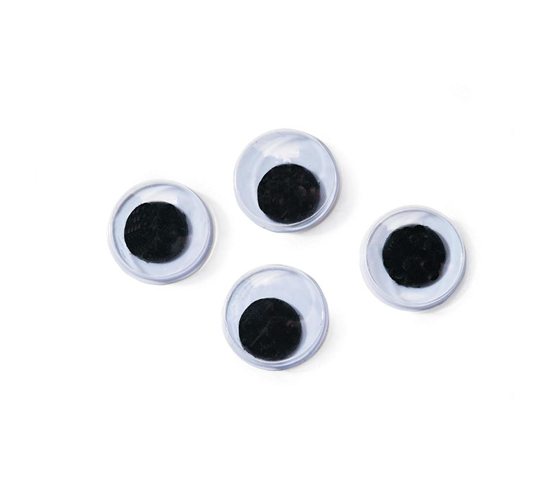 Googly Eyes With Lashes - White - 18mm. - 20 Piece