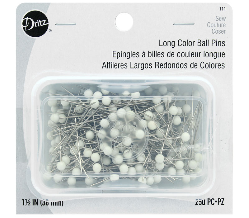 Dritz 250 Extra-Fine Glass Head Pins - Size 22