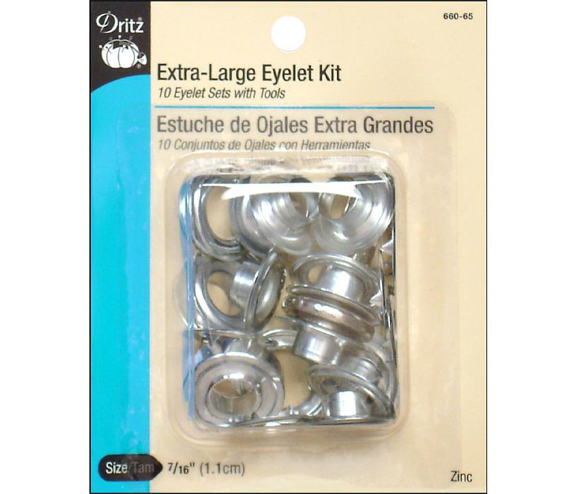 Dritz Eyelet Kit - Extra Large with Tool - 7/16-inch - 10 Piece - Zinc -  Craft Warehouse