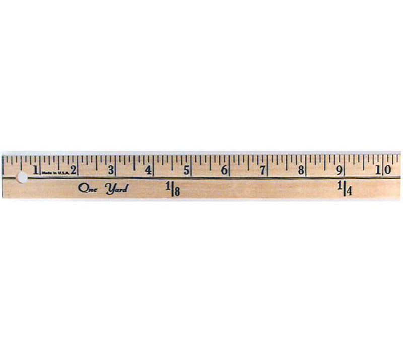 Ruler - Wood - Yard Stick w/Metal Ends, 1 Ea_