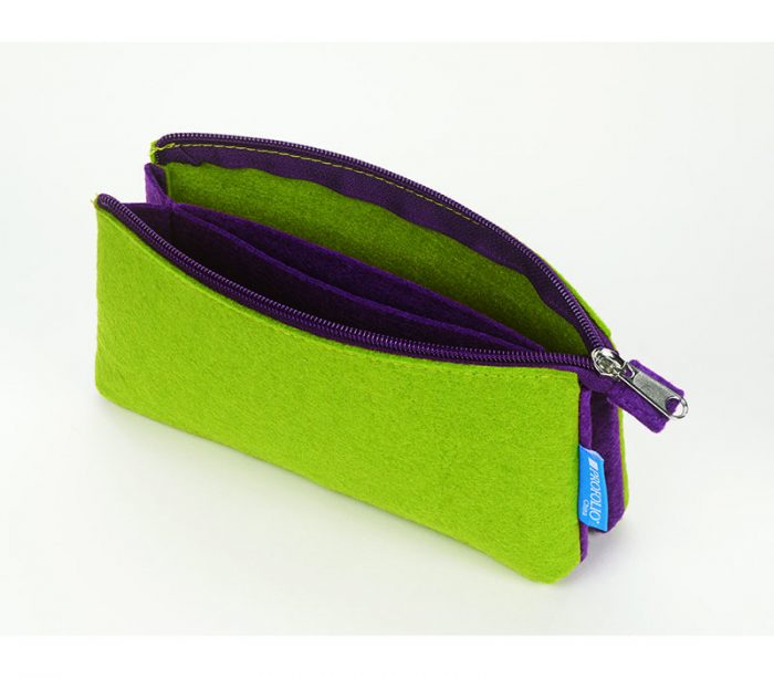 Itoya Midtown Pouch - 4 x 7 inch - Green and Purple - Image 6