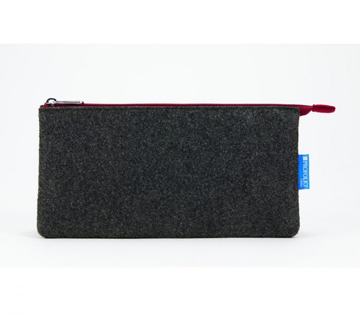 Itoya Midtown Pouch - 5 x 9 inch - Charcoal and Maroon - Image 5