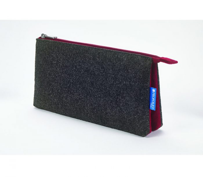 Itoya Midtown Pouch - 5 x 9 inch - Charcoal and Maroon - Image 6