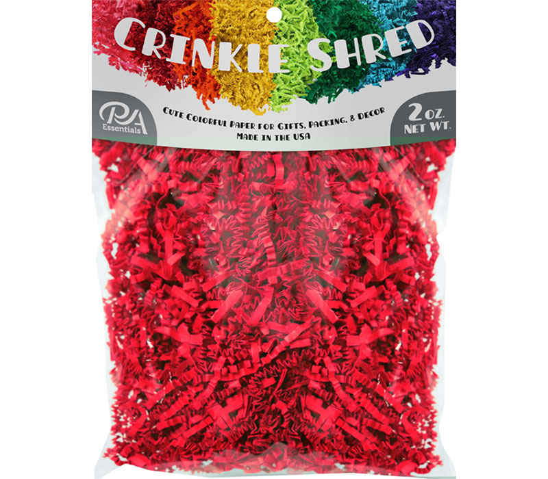 Red Crinkle Cut Paper Shred