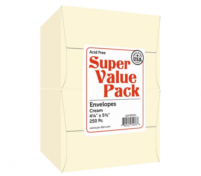 PA Paper Accents Super Value Envelope Pack - 4-1/4-inch x 5-1/2-inch - 250 Piece - Cream - Image 2