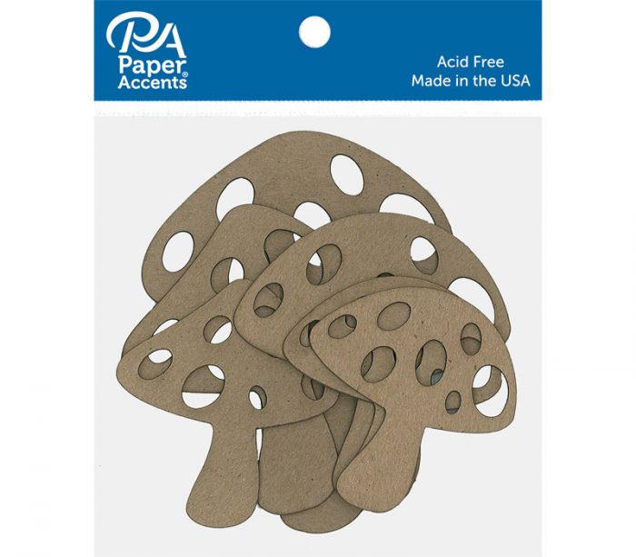 PA Paper Accent Chip Shape - 6 Piece - Mushrooms Natural - Image 2