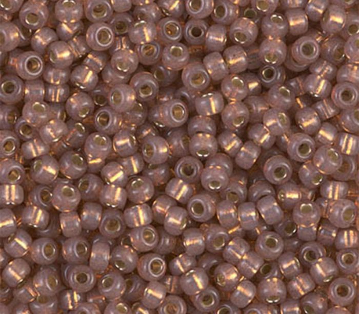 8/0 Miyuki Seed Bead - Dyed Rose-Bronze Silver Lined Alabaster