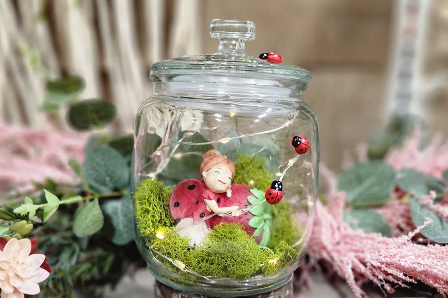 make n take lady bug jar diy fest craft warehouse