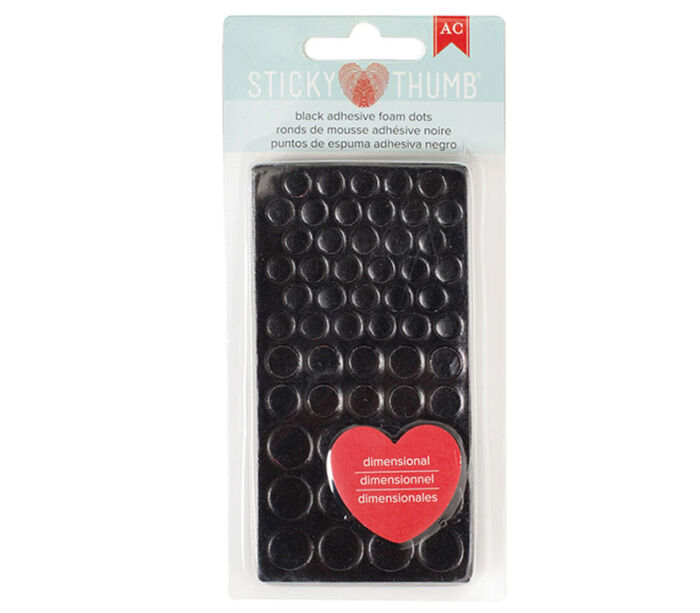 Sticky Thumb Dimensional Adhesive Foam Dots Black - 275 Per Package - Assorted Sizes
