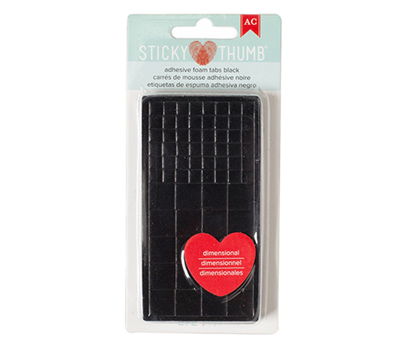Sticky Thumb Dimensional Adhesive Foam Tabs Black - 275 Per Package - Assorted Sizes