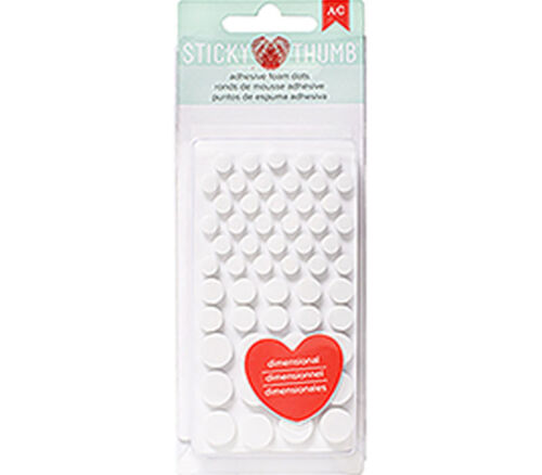 Sticky Thumb Dimensional Adhesive Foam Dots White - 275 Per Package - Assorted Sizes
