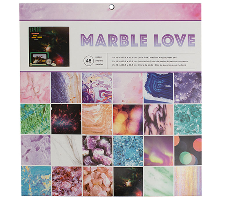 American Crafts 12-inch x 12-inch - Paper - Marble Love