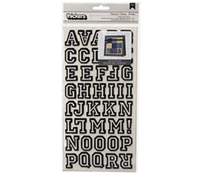 American Crafts Thickers Chipboard - Alpha Chipboard Flocked Letterman