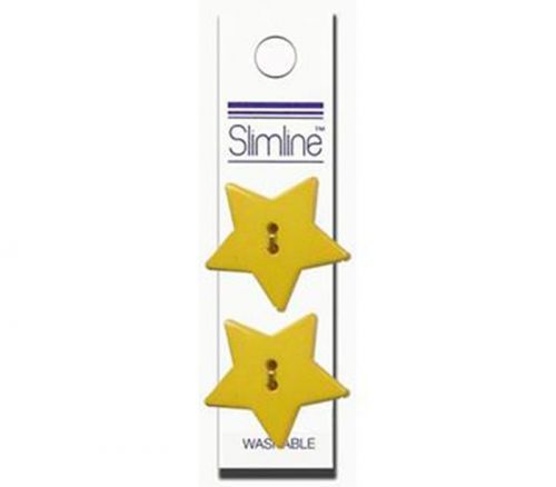 Slimline Buttons - 1-1/8-inch Star Yellow 2 Piece Hook #94