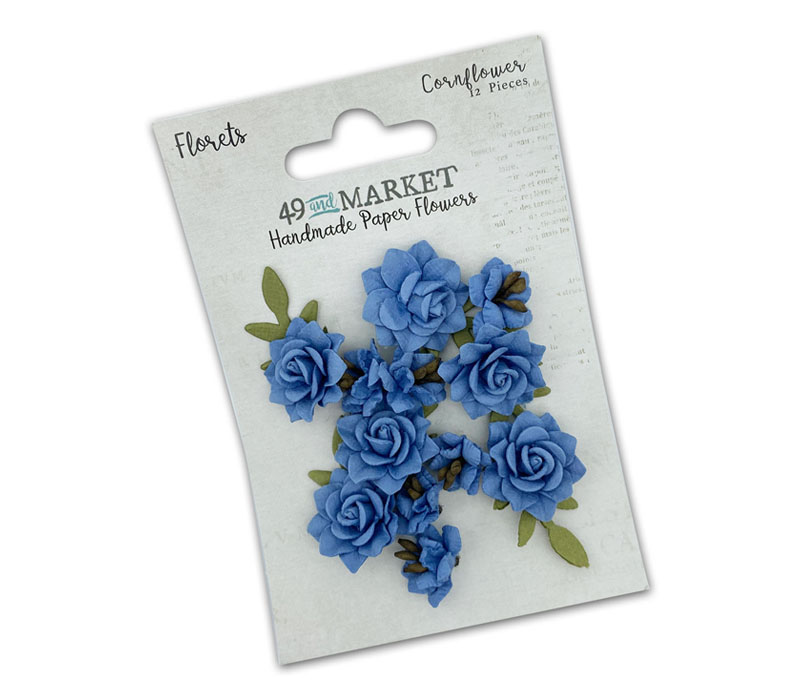 49th and Market Florets Paper Flowers - Cornflower